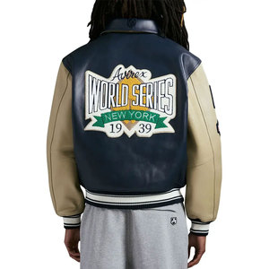 Wholesale Men's Premium <b>Winter</b> Black Avirex Leather <b>Jacket</b> Slim Fit Stand Collar Breathable Windproof Avirex Leather <b>Jackets</b> - Product Image 5