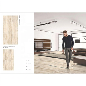 Dalles de porcelaine effet marbre Travertino Crema 900x1800mm 10mm d'épaisseur, finition brillante, résistantes aux acides, antibactériennes, pour murs et sols - Product Image 2