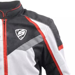 เสื้อแจ็คเก็ตมอเตอร์ไซค์แขนยาวสำหรับผู้ชาย Sapro ดีไซน์สีตัดกัน ระบายอากาศได้ดี สีเทา ดำ แดง ใส่ได้ทุกฤดู - Product Image 4