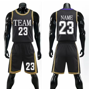 Ensemble d'uniformes de basketball sans manches personnalisés 2025 de haute qualité – Maillot noir respirant et short uni teint avec motif 3D – Style été - Product Image 4