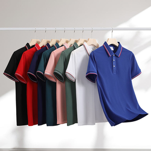 Polo de golf pour homme à manches courtes, style décontracté, fournisseur direct d'usine, col rabattu, tissu doux, uni. - Product Image 1