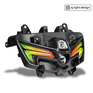 ไฟหน้า NMAX V3 LED RGB พร้อมไฟ DRL แบบ Retrofit เลนส์คู่ อัพเกรดดีไซน์ AJ Light ผลิตในไต้หวัน ทนทาน สว่างมาก 28W/35W รับประกัน 12 เดือน - Product Image 2