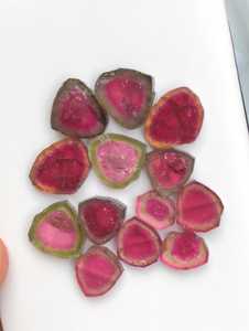 Rodaja de turmalina sandía natural bicolor verde y rosa, cristal de Afganistán, piedra preciosa suelta para la fabricación de joyas. - Product Image 3