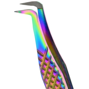 Ensemble de pinces à cils professionnelles en acier inoxydable avec couleur titane arc-en-ciel et conception d'outil de greffe de cils de haute qualité - Product Image 2
