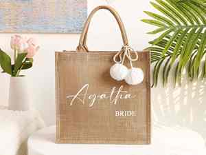 Sac à main en jute naturel tendance avec poche avant en toile et matériaux écologiques - Product Image 6