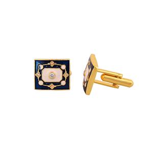 Mancuernillas Rectangulares de Lujo con Baño de Oro y Esmalte Azul Marino para Hombre, Accesorios para Camisa Formal, Regalo de Boda o Negocios - Product Image 6
