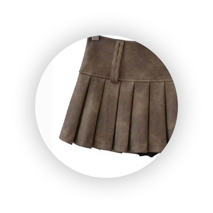 Jupe en cuir taille plus pour femme, style mini, très demandée, qualité supérieure, cuir respirant, prix attractif - Product Image 3