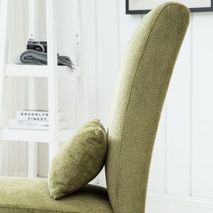 Poltrona Moderna Pisano Senza Braccioli in Tessuto Ciniglia Verde con Cuscino per Arredamento Soggiorno - Product Image 4