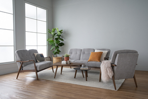 Scandinavian Nested <b>Coffee</b> <b>Table</b> Set of 2 with Pebble-Shaped Tops and Solid Wood Tripod Legs for Residential <b>Small</b> Apartments - Product Image 6