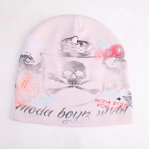 Acrylic No Cuff Beanies With Custom Logo Men Beanie Manufacturer Knitted Jacquard characters logos on <b>winter</b> <b>caps</b> - Product Image 1