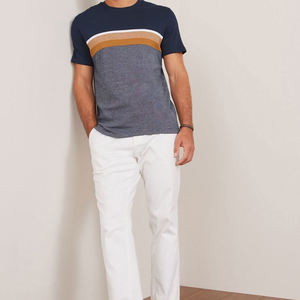 T-shirt en coton à col épais personnalisé pour homme, grande taille, blanc uni, coupe ajustée, en tissu toile, vente en gros d'usine - Product Image 4