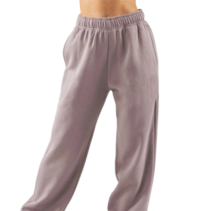 Pantalon de jogging molletonné personnalisé OEM pour femme, respirant, écologique, coupe ample, en polyester/coton, avec cordon de serrage, décontracté, collection printemps - Product Image 1