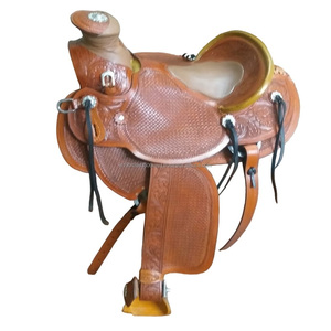 Selle Western en cuir véritable faite à la main Ranch Wade ensemble de selles Western Dressage selles pour chevaux cavalier Portable - Product Image 1