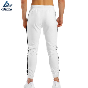 Men's <b>White</b> Knitted Sweatpants With Side Pockets Elastic Waist Drawstring Casual <b>Joggers</b> Breathable Athletics Pants - Product Image 3