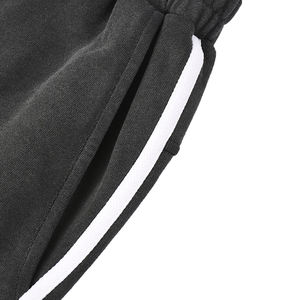 Pantalones de chándal anchos de tela para hombre al por mayor, estilo oversize, holgados, streetwear, con cintura elástica, rectos, para universitarios - Product Image 4