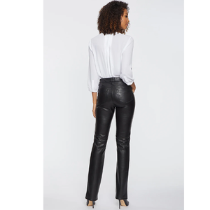 Pantalones de Cuero Sintético PU Negro Brillante para Mujer, Pantalones de Invierno a Prueba de Viento, de Cintura Alta con Botones, Ropa Exterior de Moda Urbana - Product Image 5