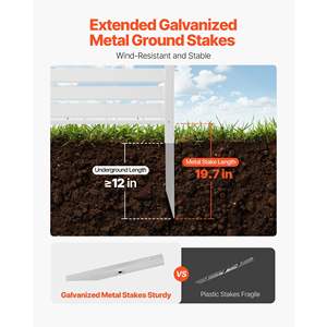 Schermo Privacy in Vinile Bianco a 2 Pannelli 48 X 48 Recinzione per Condizionatore d'Aria 19.7 Picchetti da Terra Recinzione per Bidone della Spazzatura Attrezzatura per Piscina - Product Image 3