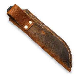 Étui à couteau d'extérieur en cuir véritable avec double passant de ceinture, pochette de rangement pour couteaux, sac de transport pour outils de camping à la taille - Product Image 3