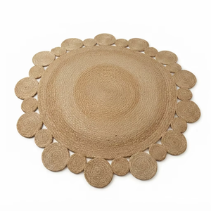 New Bohemian Customized Jute <b>Rug</b> Handmade Woven <b>Natural</b> <b>Fibers</b> <b>Rug</b> Braided Round Jute <b>Rug</b> for Home Decoration - Product Image 5