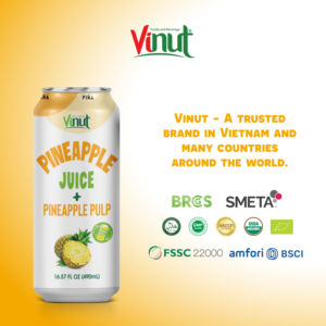 Bebida de jugo de piña refrescante natural más vendida de 490ml con pulpa lista para enviar fabricada en fábrica de Vietnam (OEM, ODM) - Product Image 5