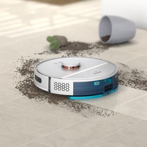 Robot aspirateur intelligent avec fonction serpillière, contrôle via application WiFi, recharge automatique, forte aspiration pour poils d'animaux et sols durs, installation facile. - Product Image 1