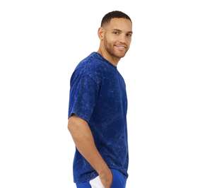 T-shirt unisexe en coton 100% délavé à l'acide, coupe oversize, style rétro, délavage minéral, lourd, décontracté, vintage, col rond, 260 grammes - Product Image 3