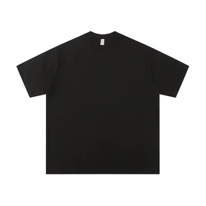 T-shirt Homme 300g en Coton Épais à Manches Courtes Col Rond Coupe Ample Couleur Unie Blanc Basique Été - Product Image 1