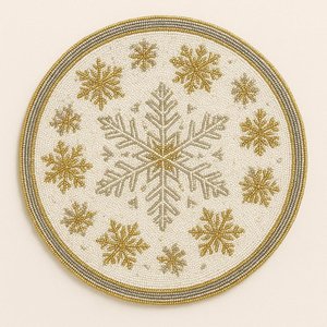 Handmade <b>Beaded</b> <b>Placemat</b> Round Table Mat Embroidered Floral Decorative Mats for Home Hotel Wedding Party - Product Image 1
