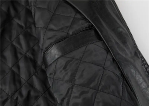 Best Selling Women's Casual Bonded <b>Canvas</b> Leather <b>Jacket</b> Cotton Lining Eco-Friendly Windproof Breathable Zipper Closure High - Product Image 3