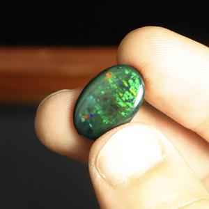 Opale noire naturelle, cabochon ovale poli, 8,25 carats, motif nid d'abeille, multicolore, pierre précieuse en vrac - Product Image 5
