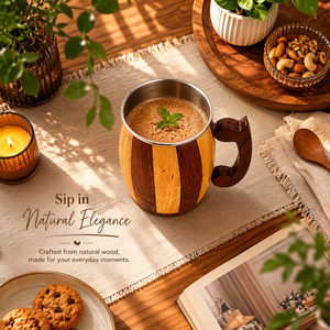Taza de Café/Té de Madera de Palisandro Indio Hecha a Mano, de Lujo Premium, para Comedor, Cocina, Decoración del Hogar, Regalo, Colección - Product Image 5