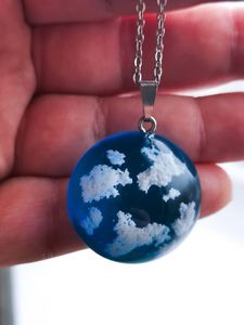 100 Piezas de Dijes Transparentes con Diseño de Cielo Azul y Nubes Blancas, Bolas de Resina para Hacer Collares, Pendientes y Joyería DIY, Adornos Navideños - Product Image 4