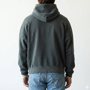 Sweat-shirts décontractés à épaules tombantes pour hommes, effet délavé soleil, en vente, nouveaux vêtements tendance pour hommes, grandes tailles, sweats à capuche effet délavé soleil - Product Image 4