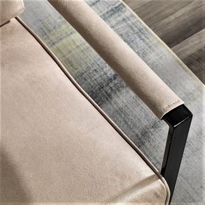 Poltrona Classica Mid-Century Moderna con Robusta Struttura in Metallo Quadrata per Casa, Ufficio o Camera da Letto - Product Image 4