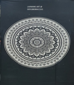 พรมแขวนผนังลายแมนดาลาทรงกลมผ้าปูเตียงผ้าฝ้ายพิมพ์ลายมันดาลาทรงกลมลายมันดาลาสำหรับตกแต่งห้องยอดนิยมขายส่งจากอินเดีย - Product Image 1