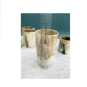 Juego de Jarrones de Flores Hechos a Mano con Cuerno de Búfalo Antiguo, Acabado Natural, Diseño Rústico, Material de Bambú, Artículo Decorativo para el Hogar - Product Image 4