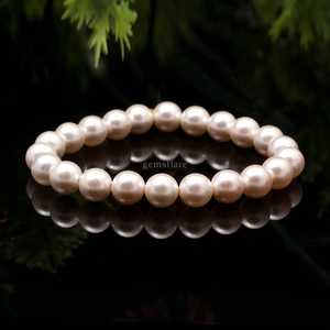 Natural Freshwater Pearl <b>Bracelet</b> Minimalist Unisex Stretch Pearl <b>Bracelet</b> Dainty Pearl 10MM Jewelry Making Wholesale Supplies - Product Image 3
