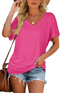T-shirts en toile de haute qualité pour femmes, col en V, sublimation, grandes tailles, respirants, anti-boulochage, prix de gros du fabricant - Product Image 5