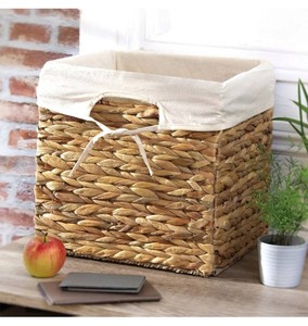 Wholesale Rectangle Water Hyacinth Eco-Friendly Foldable Storage <b>Basket</b> Handmade Laundry <b>Hamper</b> Household Use Made in Vietnam - Product Image 2