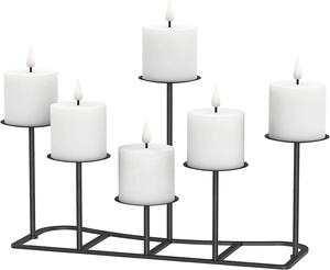 Bougeoir design à têtes multiples Bougeoirs design contemporain avec base en fil métallique durable Support pour bougies décoratives pour la maison Vente à chaud - Product Image 3