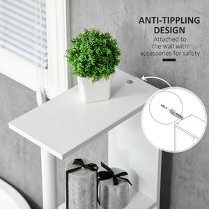 "Modern Freestanding White Bathroom <b>Storage</b> Cabinet with Space-saving & Waterproof <b>Open</b> Shelves" - Product Image 6