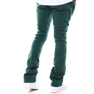 Pantalon de survêtement décontracté pour homme, vert foncé, taille élastique, avec poches latérales, en coton respirant, poids moyen, pour l'automne - Product Image 4