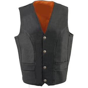 Chaleco de Motociclismo Samroz Sports, de Cuero Genuino, Personalizado, Casual, con Cierre de Cremallera en V, Precios Económicos al por Mayor, Transpirable, para Hombre - Product Image 1