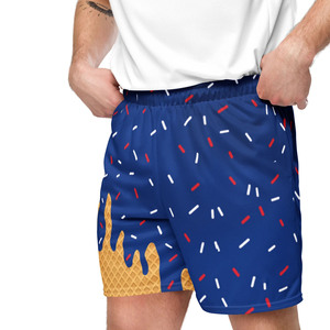 กางเกงขาสั้นเบสบอลผู้ชายทรงสตรีทเอวสูง 5 นิ้ว ผ้าโพลีเอสเตอร์/คอตตอน แห้งเร็ว ระบายอากาศได้ดี - Product Image 4