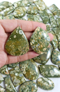 Cabochon en jaspe rhylite naturel à motif unique, pierre précieuse en vrac, lot en gros pour la fabrication de bijoux - Product Image 4