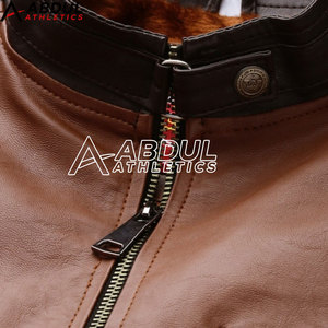 เสื้อแจ็คเก็ตหนังผู้ชายสำหรับฤดูหนาว ดีไซน์เนอร์คุณภาพสูง หนังแท้ สไตล์ไบค์เกอร์ เหมาะสำหรับคนรักแฟชั่นและการสวมใส่กลางแจ้ง - Product Image 4