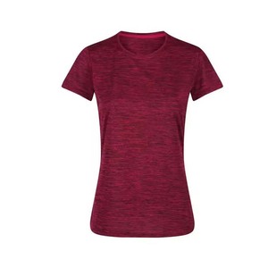 Women's Short Sleeve Crew Neck T-Shirt <b>Red</b> Solid Color Slim Fit Knitted Polyester Quick Dry Casual <b>Top</b> All Seasons - Product Image 5