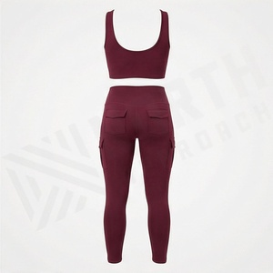 Woman Gym Sets Piece Sport Bra <b>Cross</b> Back Seamless Yoga Set Running Leggings Clothing Athletic Suit Fitness Activewear - Product Image 2