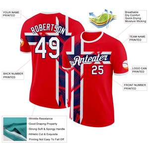 Maillot de baseball personnalisé avec drapeau norvégien, manches courtes pour hommes, sublimé, en polyester anti-humidité, vêtements de sport, nom de l'équipe 00 - Product Image 2