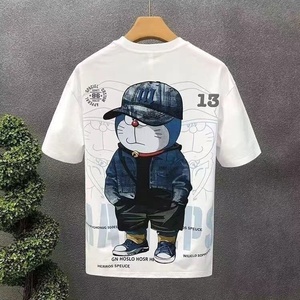 เสื้อยืดผู้ชายสไตล์วินเทจ ผ้าถักเนื้อแน่น พิมพ์ลายสกรีน ทรงโอเวอร์ไซส์ เป็นมิตรต่อสิ่งแวดล้อม ป้องกันขนร่วง แห้งเร็ว ขายส่ง - Product Image 3
